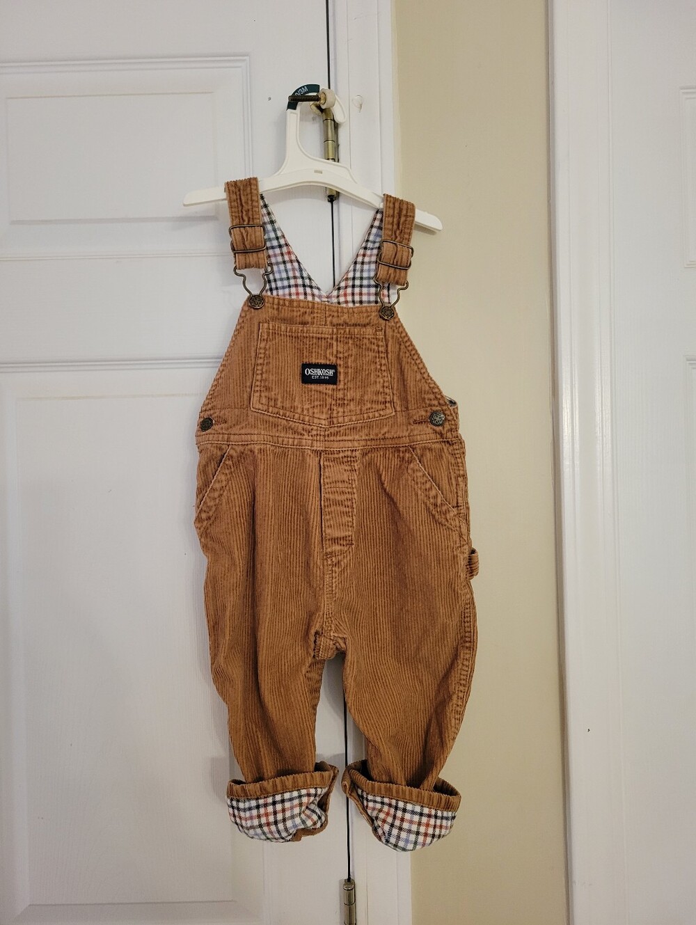 Vintage Osh Kosh Corduroy Lined Overalls Size 18 Months